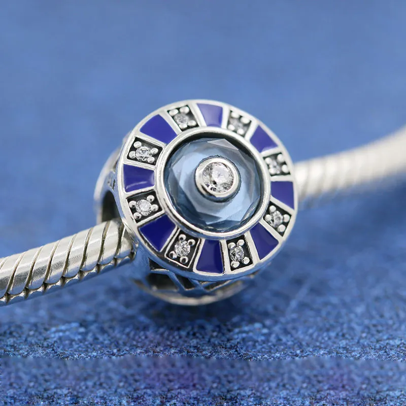 925 الفضة الاسترليني الفسيفساء الأزرق سحر الخرزة يناسب الأوروبي باندورا مجوهرات سحر أساور
