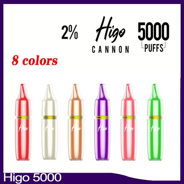 Higo Cannon 5000 Magic Pro Puffs Electronic Sigarettes 1300mAh batterij 11 ml Capaciteit Vape