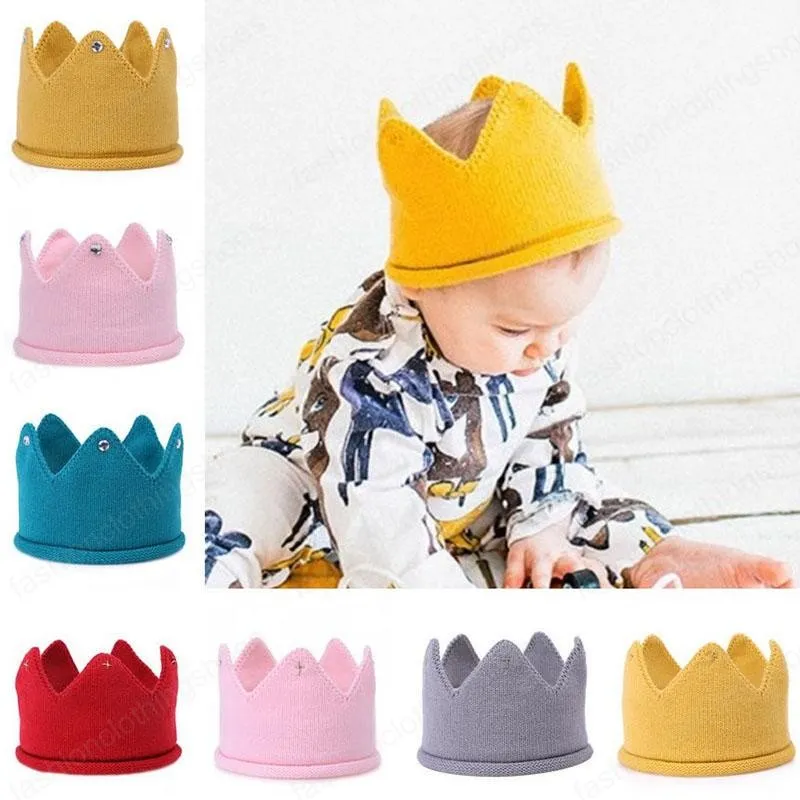 Infant Toddler Wool Crown Baby Hat Fotografia Puntelli Autunno Inverno Fascia per capelli Fascia per capelli turbante per neonato