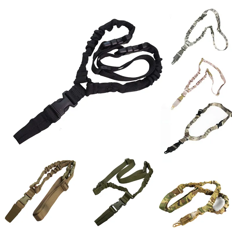 Utomhus Sport Army Jakt Camo Gevär Skytte Paintball Gear Airsoft Strap Gun Lanyard Enkeltpunkt Taktisk Sling SO12-004