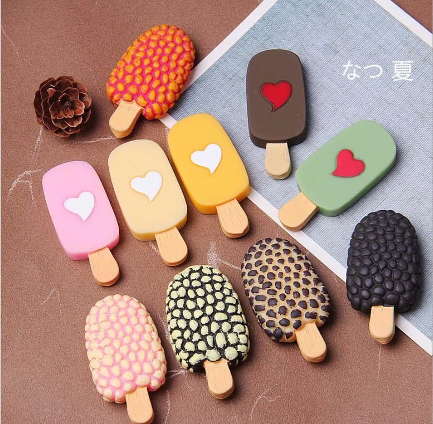 Simulering Hokkaido Ice Cream Stick Resin Tillbehör DIY Kylskåp Pasta Mobiltelefon Skal Dekoration