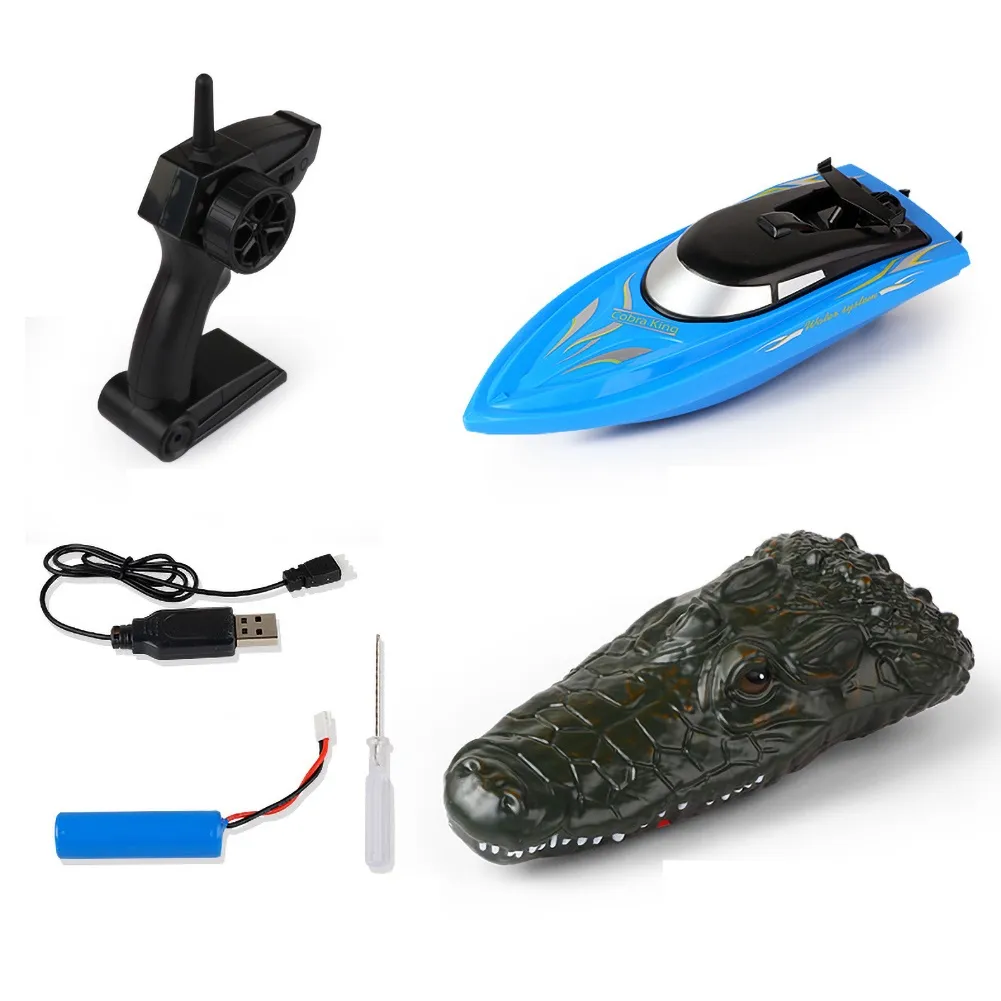 Kind 2,4G Simulation Krokodil Elektrische RC Schnellboot Sommer Wasser Float Parodie Spielzeug RCboot fernbedienung high-speed schnellboot