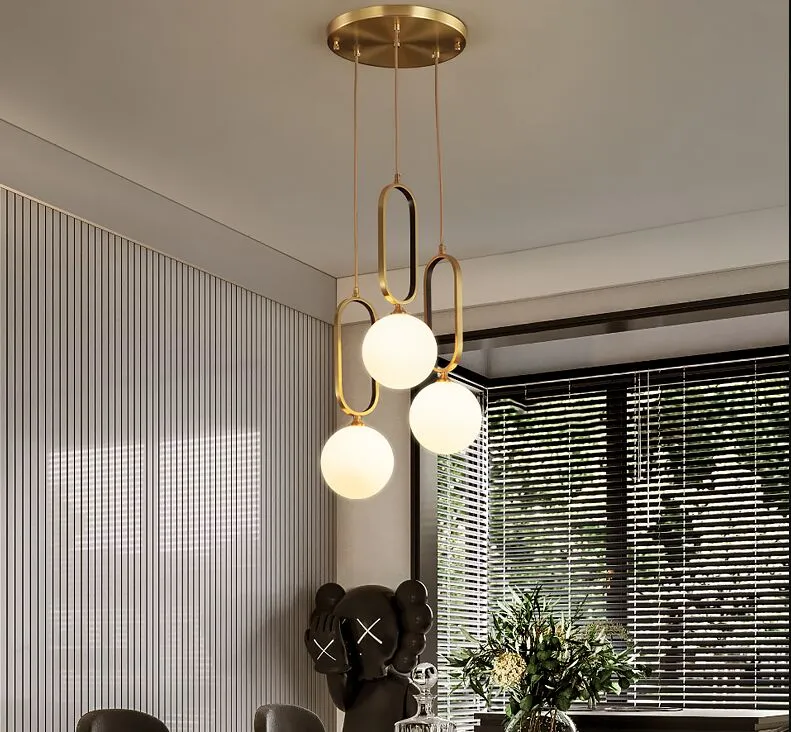 Nordic Luxe LED Goud Ronde Glazen Bal Hanglampen Moderne Opknoping Lamp Woonkamer Slaapkamer Home Indoor Light New Year's Gift