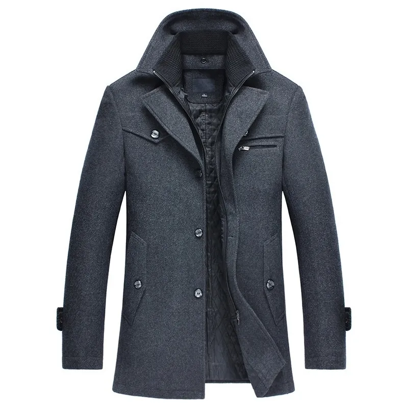 Windbreaker Winter Wool Jackor Mens Casual Slim Fit Warm OuterWear Formell Fall Jacket Coat Male Coat Plus Storlek 5XL Hög kvalitet 201123