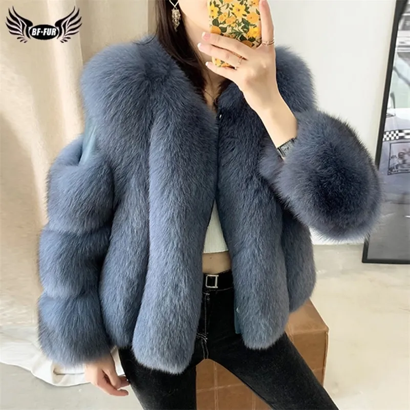 Black Full Pelt Real Fox Fur Coat Luxury Winter Women Warm Fur Outwear Plus  Size