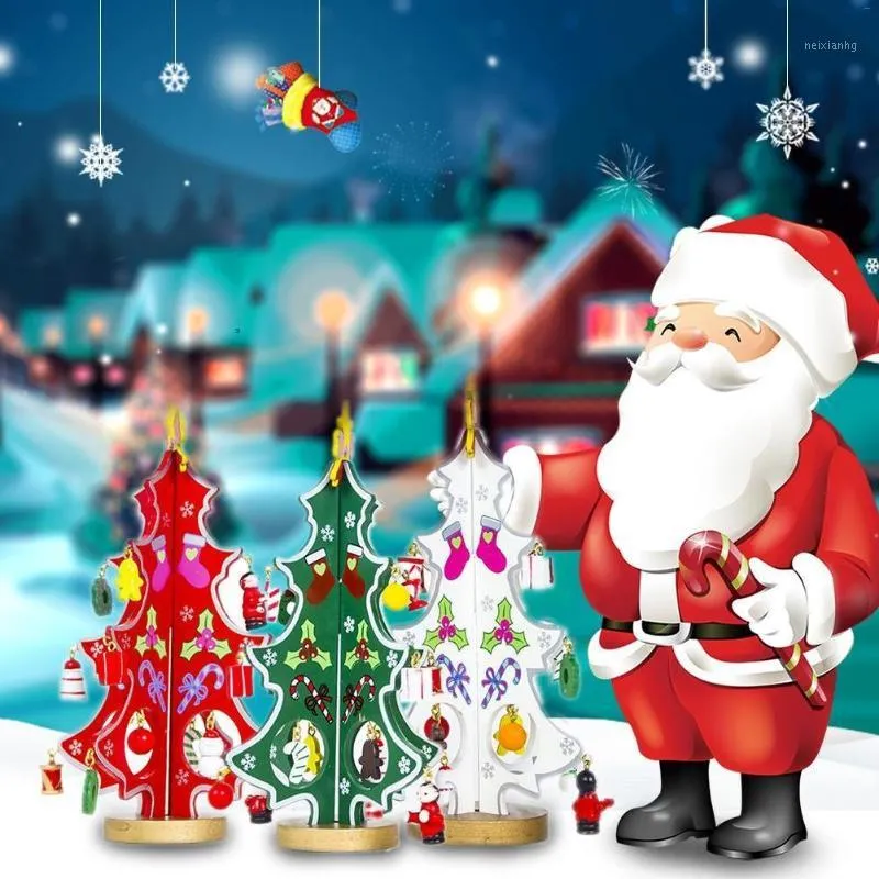 Decorazioni natalizie 1Pcs Ornamenti per alberi fai-da-te Innovativi doppi inserti Patchwork Toy Desktop Decoration1