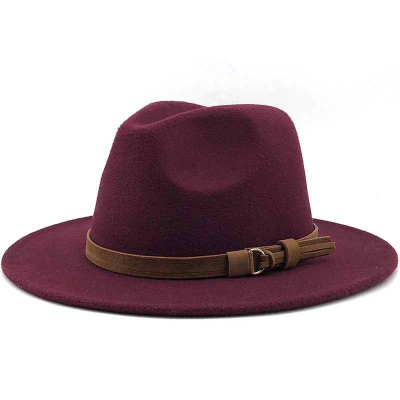 Cappello formale Semplicità Berretto da jazz a tesa larga Chiesa Sombrero Cintura Donna Copricapo di lana Moda Stile nordico Inverno Nuovo arrivo 13xg K2