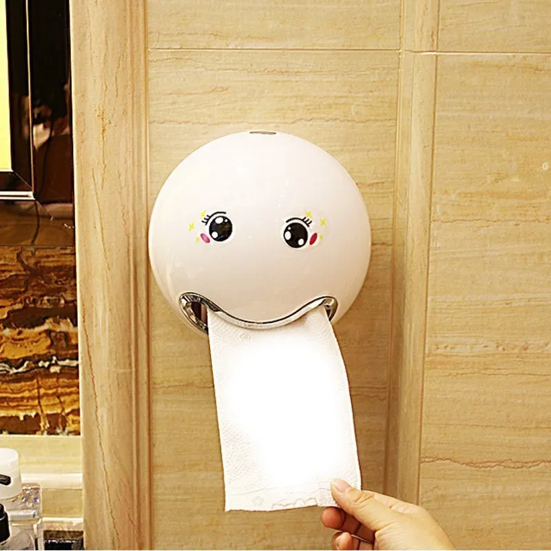 Emoticon Porta rotolo di plastica in plastica ABS Una varietà di colori Scatola di fazzoletti in rotolo creativo per porta carta igienica per hotel da bagno Y200407