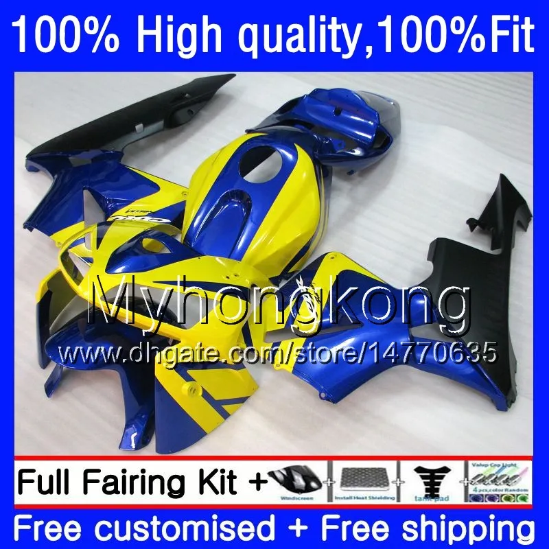 100% fit OEM voor HONDA CBR600RR CBR600 RR CBR600F5 600CC 48HM.100 CBR 600 CC RR F5 05 06 CBR 600RR 2005 2006 Injectiebakken Blauw Geel