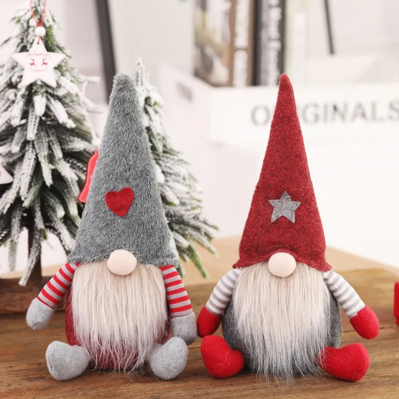 Vente en gros 50pcs dessin animé de Noël arbre de Noël sans visage Décoration de poupée de peluche de visage Noël ornement ornement créatif festif poupée poupée cadeaux