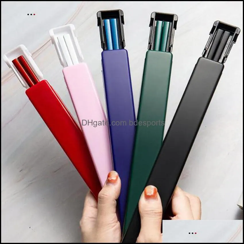 Creative 304 Stainless Steel Chopsticks with Storage Box Heat Insulation and Anti-scalding Home el Non-slip Chopsticka27 a50