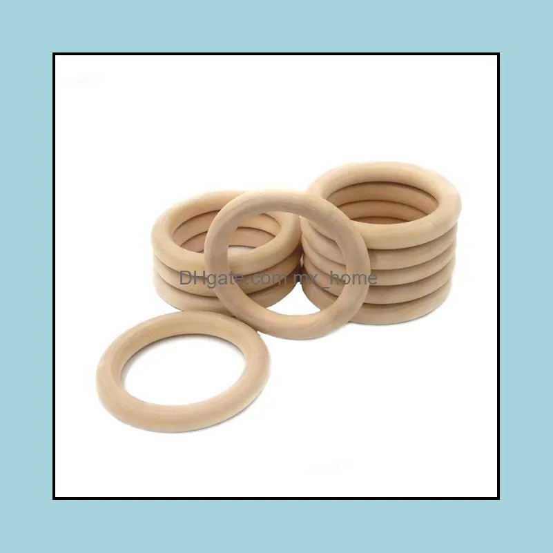 50mm Baby Wooden Teethers Ring Kids Wood Soothers Children DIY Jewelry Making Craft Bracelet Soother Z4475