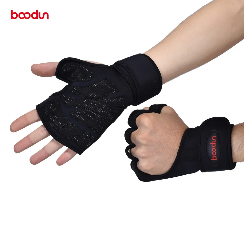 Professionella män Kvinnor Vikt Lyftande Gym Handskar Med Handled Band Tyngdlyftande Sport Handskar Fitness Training Workout Gloves Q0107