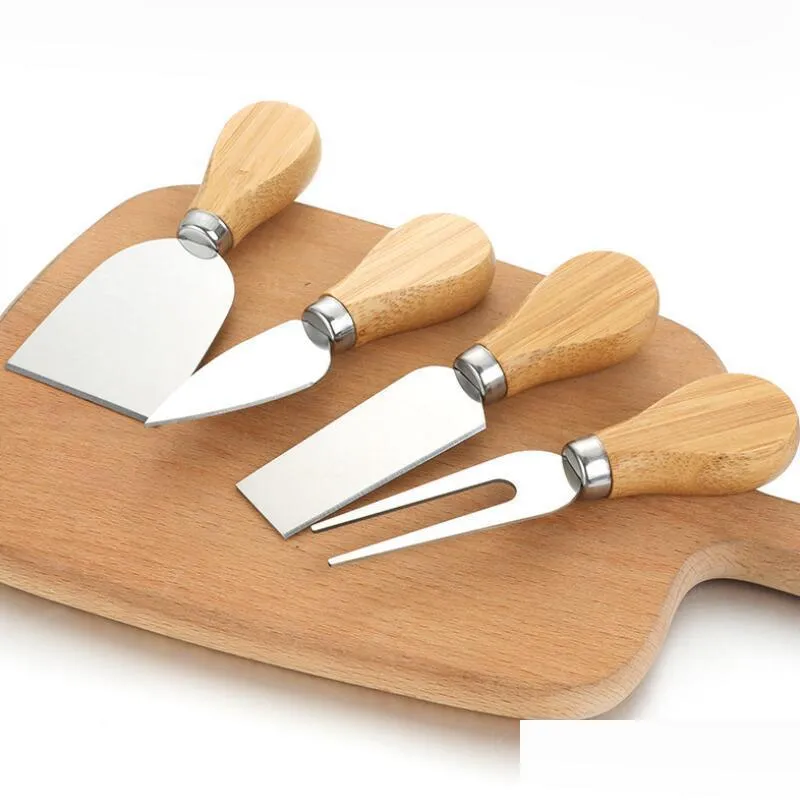 cheese knife set oak handle knife fork shovel kit graters baking cheese pizza slicer cutter set kkf2022