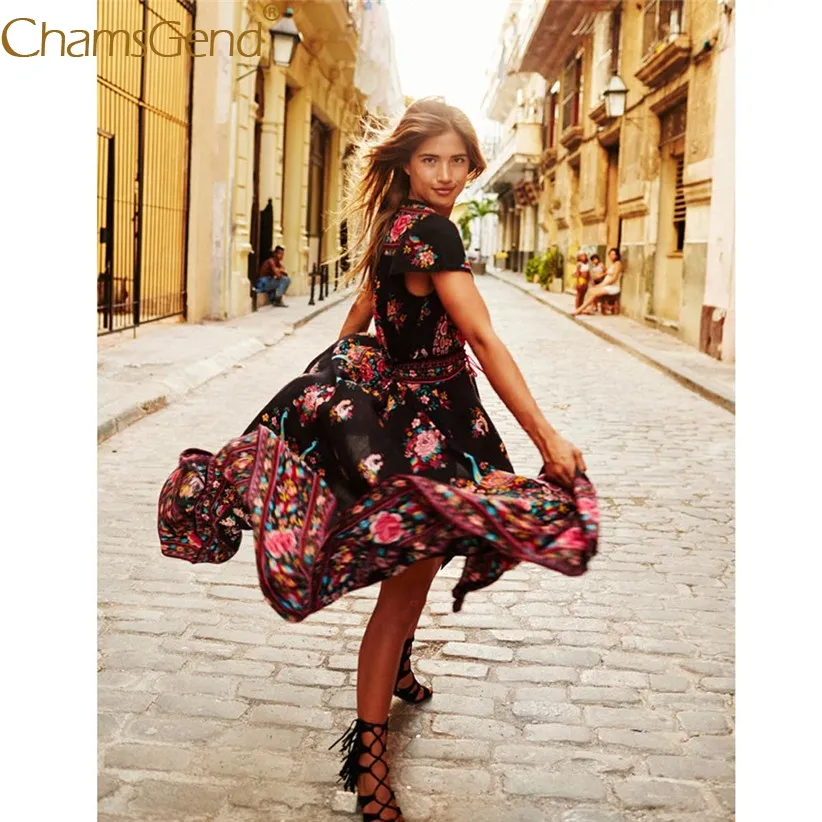 Dress Newly Design Women Summer V Neck Ruffle Sleeveless Flower Peacock  Printed Black Long Dress From Hermesgood, $19.84 | DHgate.Com