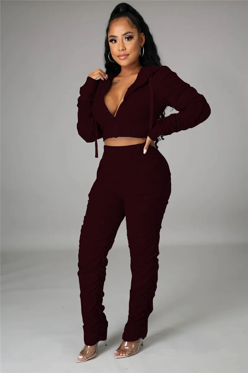 New Plus Size 3X Women Jogger Suits Solid Color Tracksuits Long
