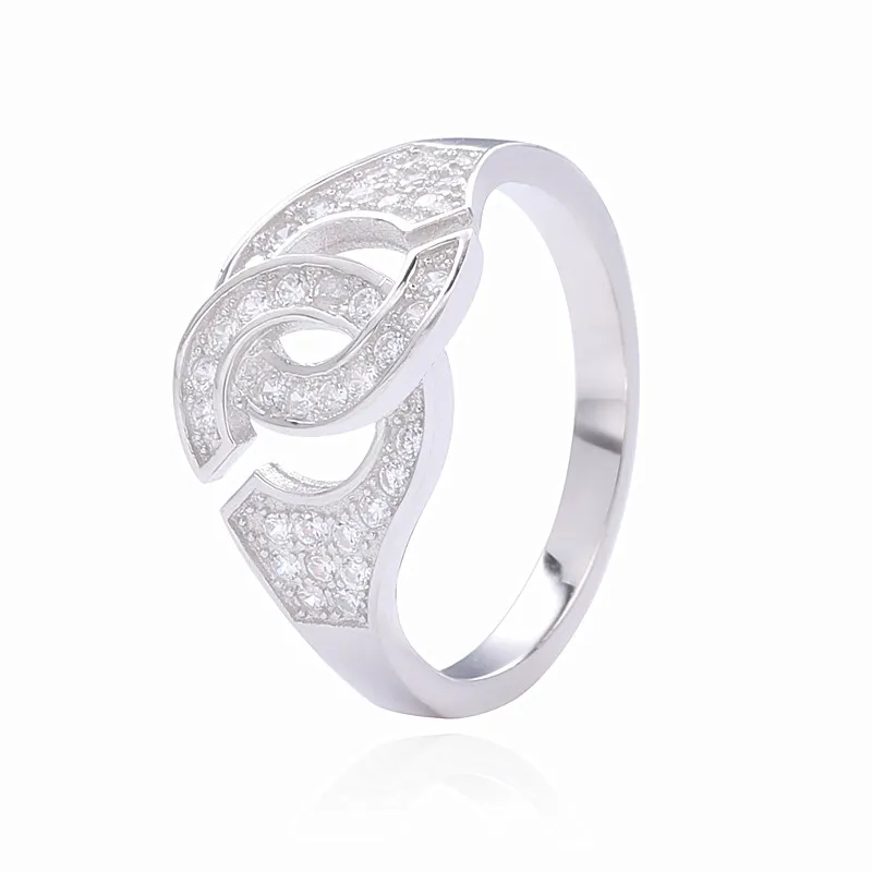 925 Sterling Silber Handschellenring für Damen und Herren. Französischer beliebter Handschellenformring aus Sterlingsilber zur Schmuckherstellung