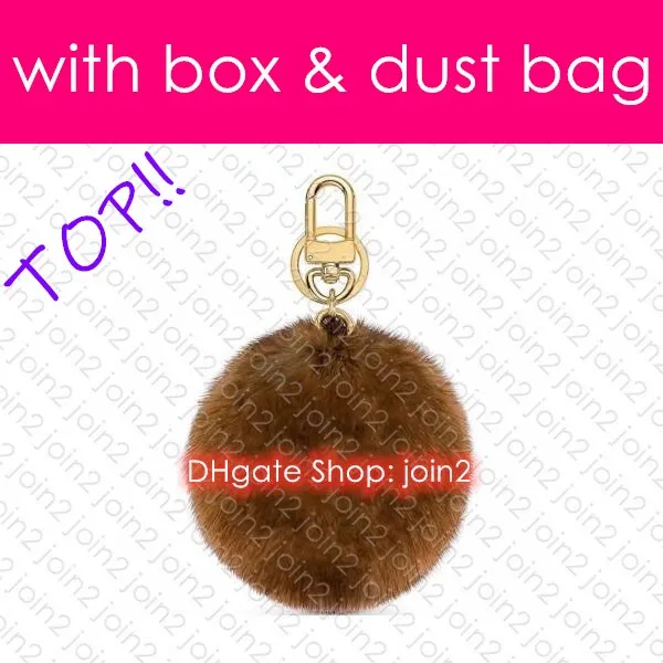 Top. M69563 Plush FUR BAG CHARM AND KEY HOLDER Designer Fashion Dragonne Car Key Holder Pouch Coin Purse Mini Pochette Accessoires Cles