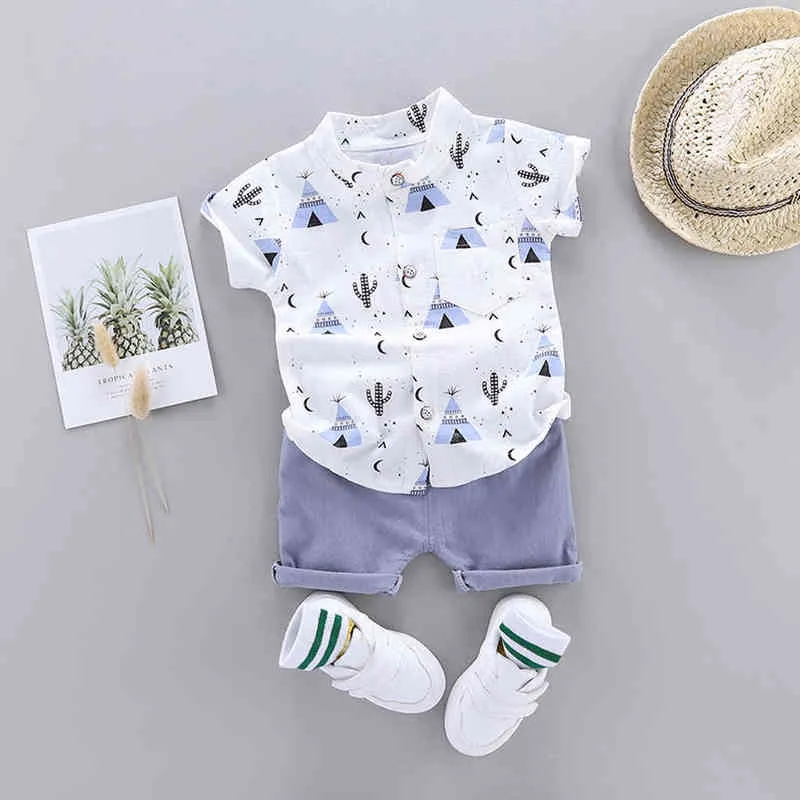 2022 1-4 jaar baby baby jongens kleding set cartoon t-shirt tops + shorts zomer pasgeboren casual outfits 2021 Unisex kinderkleding G220310