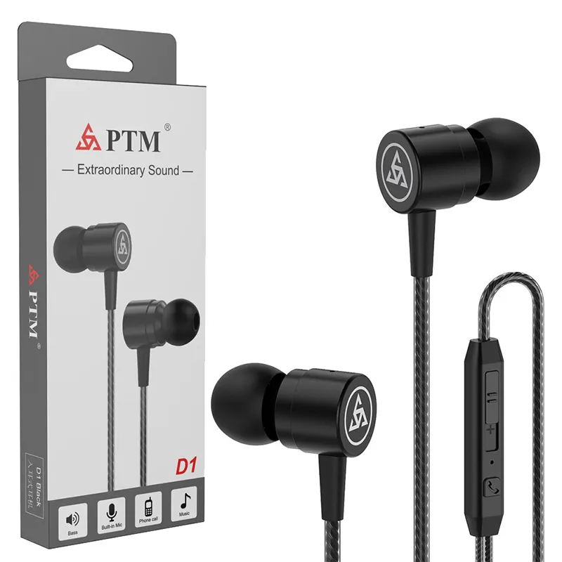 Metal in Ear fones de ouvido fones de ouvido estéreo hiFi com microfone HD Music Head para iPhone Samsung Android Smartphones