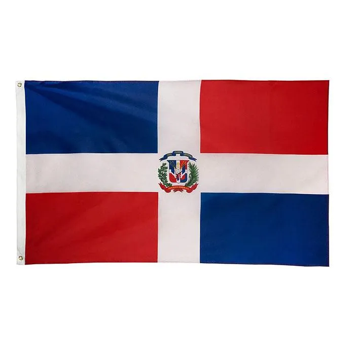 Dominikanische Flagge, hochwertig, 90 x 150 cm, Flaggen, Festival, Party, Geschenk, 100D Polyester, für drinnen und draußen, bedruckte Flaggen, Banner