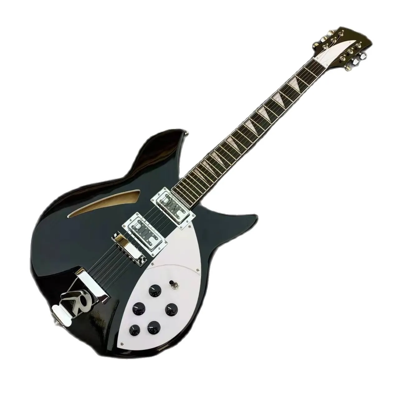 Czarny Model 330 RICK gitara elektryczna 6 strun 24 progi Semi Hollow Body 2 przetworniki Humbucker Ric