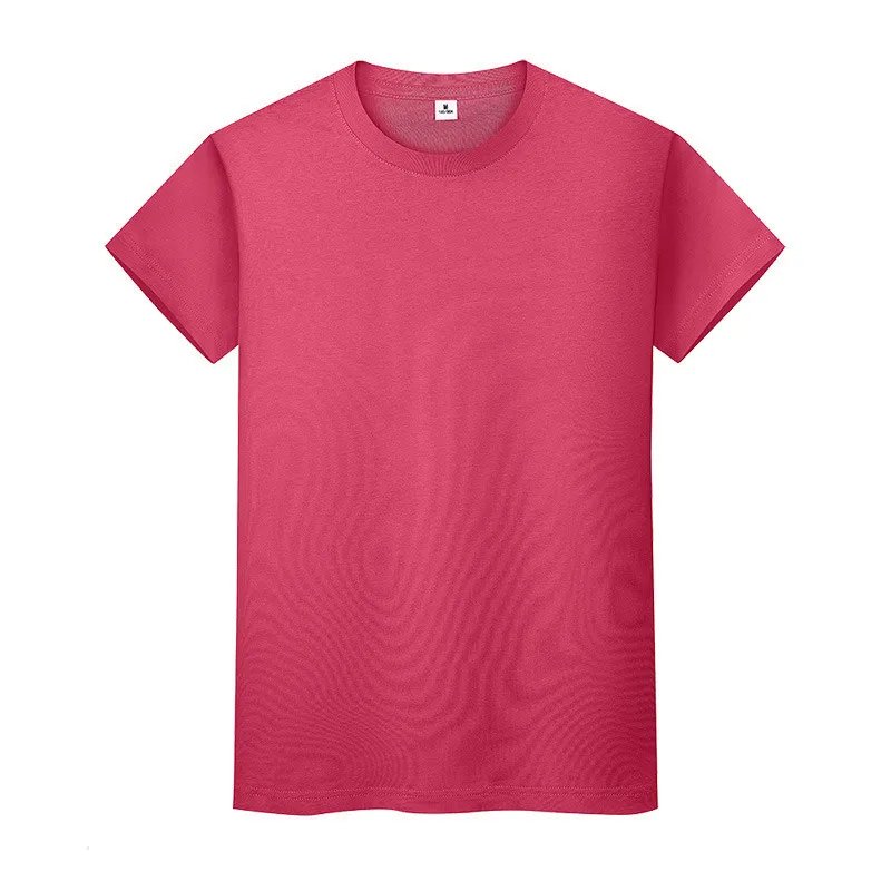 Yeni Yuvarlak Boyun Katı Renk T-Shirt Yaz Pamuk Dibe Gömlek Kısa Kollu Erkek Ve Bayan Yarım Kollu M8VC