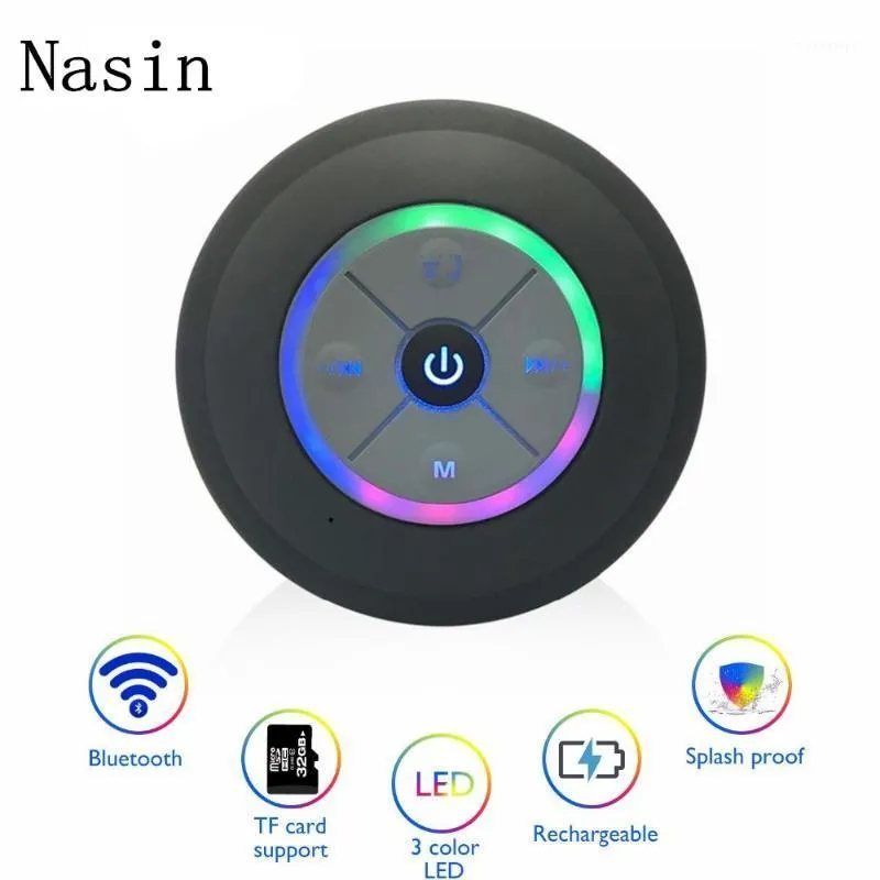 Nasin Taşınabilir Subwoofer Su Geçirmez Duş Bluetooth Hoparlör Kablosuz Araba Hands-Free Çağrı Müzik Emme Mikrofon for1