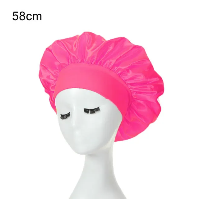 Bonnet de nuit en satin, bonnet de nuit, bonnet de nuit extensible à large  bande, bonnet de nuit de protection des cheveux longs des filles (noir) 