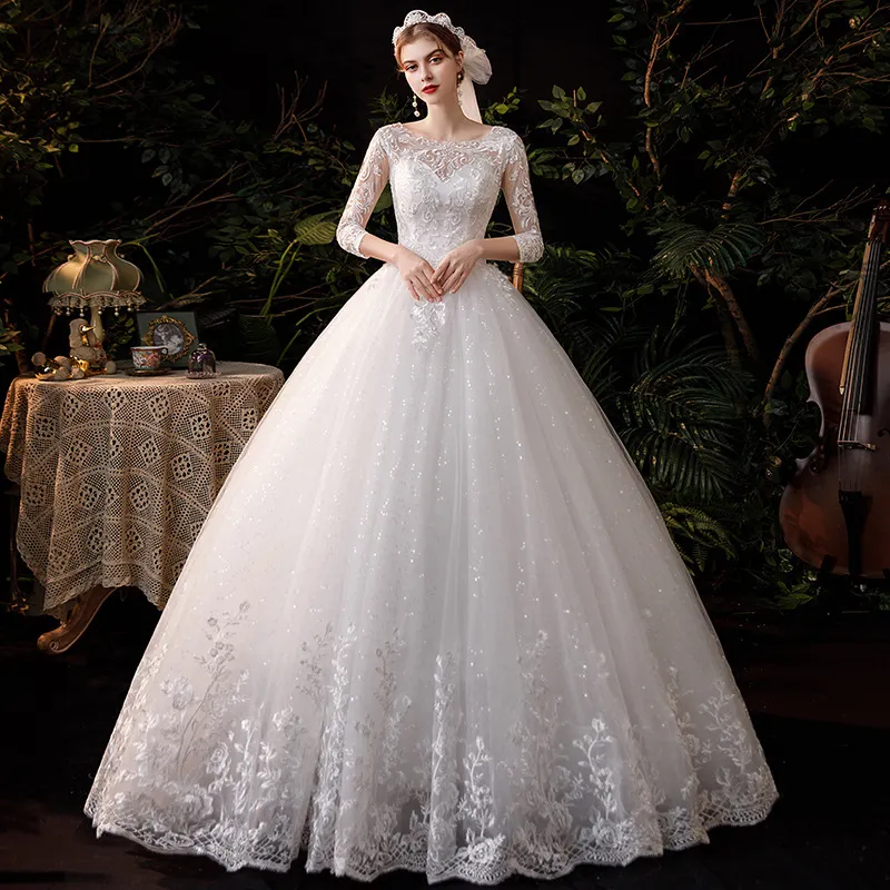Elegant 2024 Hepburn Gauze Fairy Wedding Dress with Retro Chinese Style