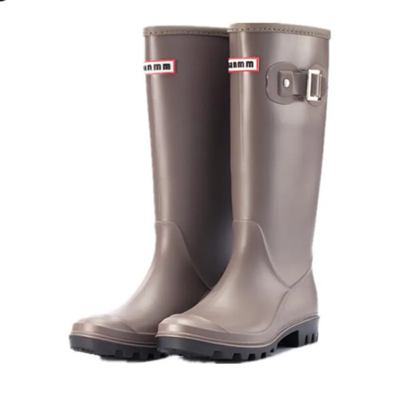 2021 Buty damskie Udo Wysokiej za Kobiety Gumowe Wodoodporne Rainboots Ladies Rain Botas Mujer Invierno