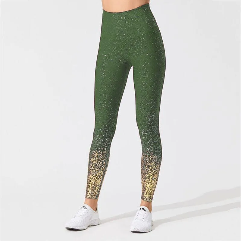 High Waist Shiny Gold Seamless Yoga Prisma Leggings Online For Women  Perfect For Gym, Running, And Sports From Hebaohua, $15.91