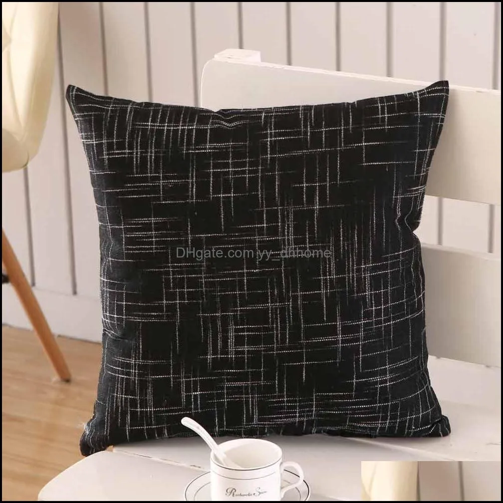 Simple Solid Pillow Cover Cotton Linen Plain Pillowcases Decorative Living Room Cushion Covers For Sofa Home Car