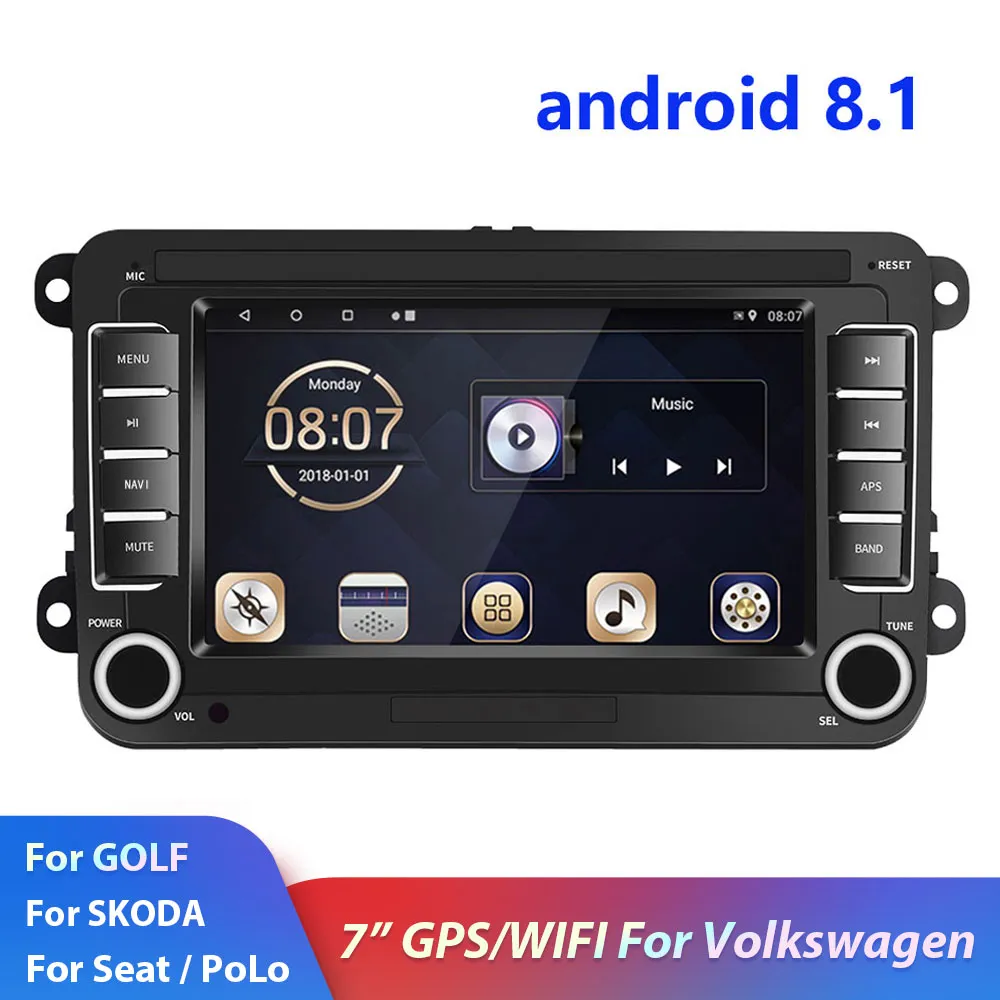 2 Din Android Car Radio för Volkswagen 7 "GPS WiFi FM Autoradio 2din Car Multimedia Player Skoda / Golf / Polo Stereo