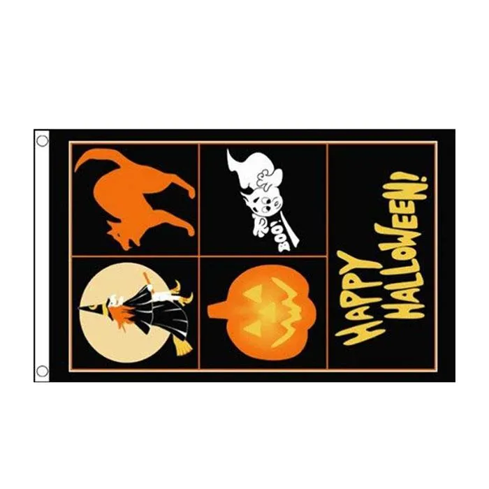 Счастливый Хэллоуин Флаги 3x5 FT 100D Высококачественные баннеры для Украшения Подарок Двойной Шище Полиэстер Реклама