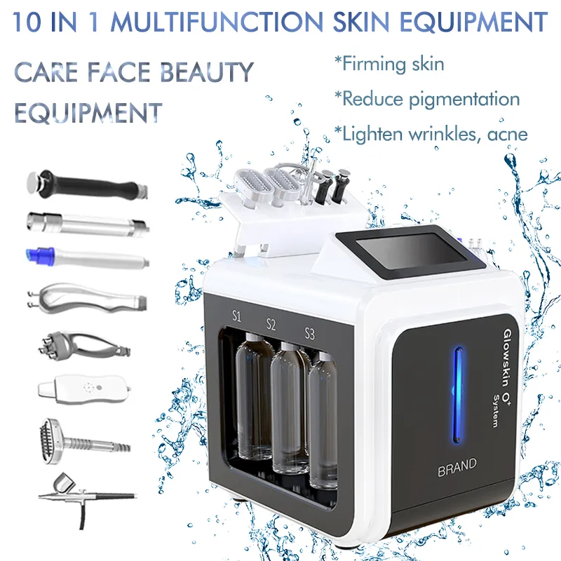 Equipo de belleza de microdermoabrasión para el cuidado de la piel facial 10 en 1, máquina de hidrodermoabrasión, eliminación de acné, hogar y salón