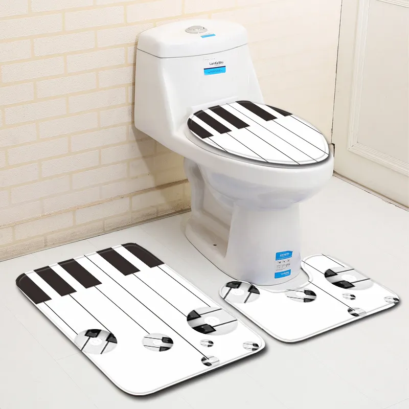 wc per pianoforte letterario tappetino in tre pezzi tappetino da bagno tappeto da bagno bagno con doccia servizi igienici antiscivolo copre lavaggio durevole wc tappetini antiscivolo assorbenti fornitura