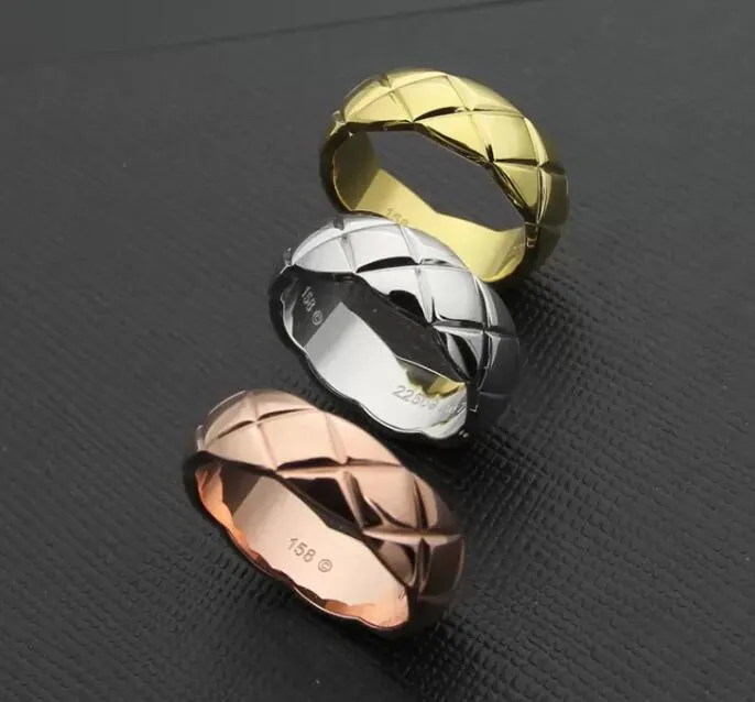 2022 titanium steel silver love ring men and women Lozenge Rings for lovers fashion couple ring gift dropship ottie282S