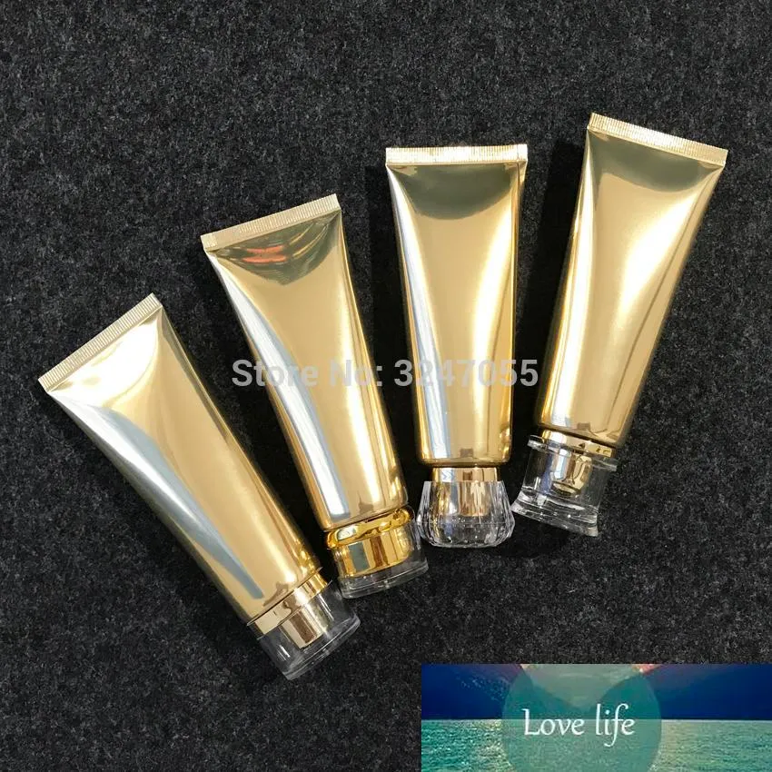 80ml Gold Cosmetic Foundation Package, DIY Empty Plastic Portable Travel Facial Cream Container, 80g Hose Soft Hand Cream Tube