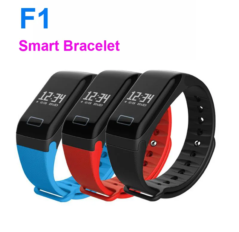 DHL 50 pcs F1 Fitness Tracker Bracelet moniteur de fréquence cardiaque bande intelligente Smartband pression artérielle moniteur d'oxygène sanguin Bracelet