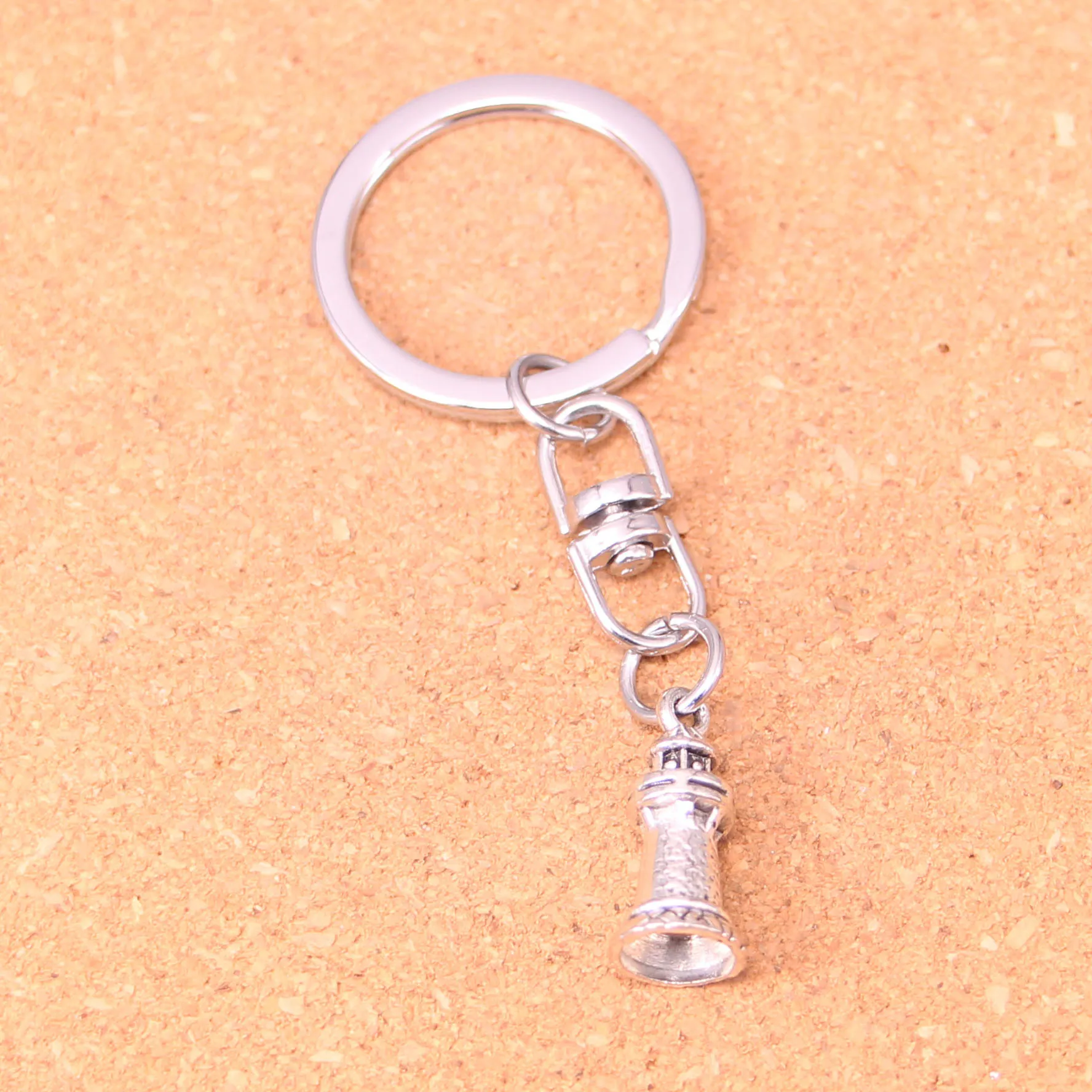 Mode porte-clés 20*9mm château phare pendentifs bijoux à bricoler soi-même voiture porte-clés porte-anneau Souvenir pour cadeau