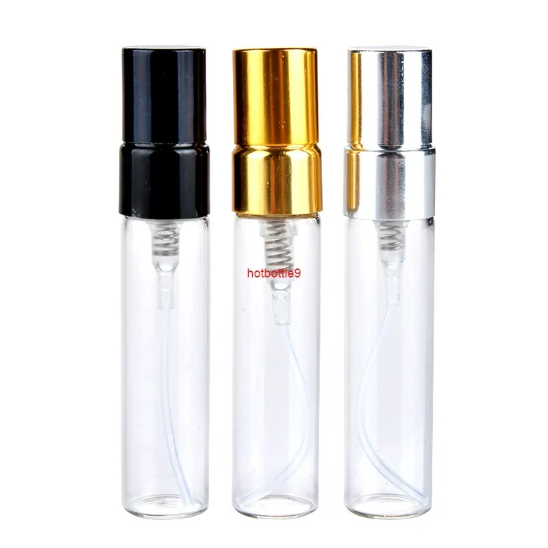 5ml高品質の空のガラス香水びんの噴霧器の携帯用コンソテンティエチメイテックVuotiのアルミニウムポンプ100pcs / Lotpls注文