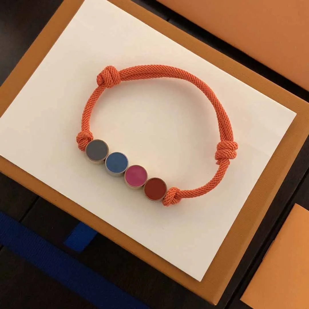Nouveau bracelet d'amoureux de chaîne de perles en métal émail coloré mode exquise chaîne de perles Bracelet réglable Bracelet d'amoureux