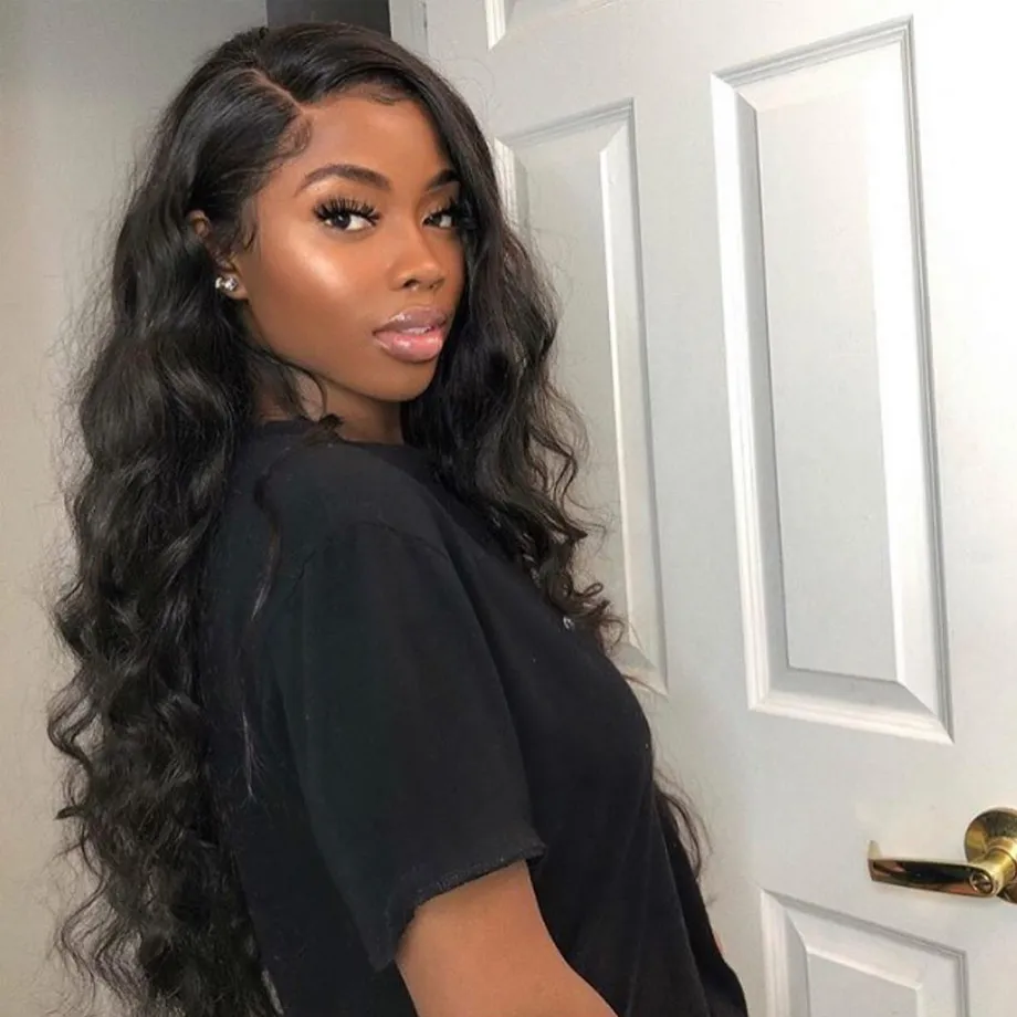 Body Wave Wig 360 Pełna Koronkowa Wig Ludzkich Włosów Peruki dla Czarnych Kobiet Pre Zieszany 150% Remy HD Frontal Loose Body Wave Koronki Przodu Peruka