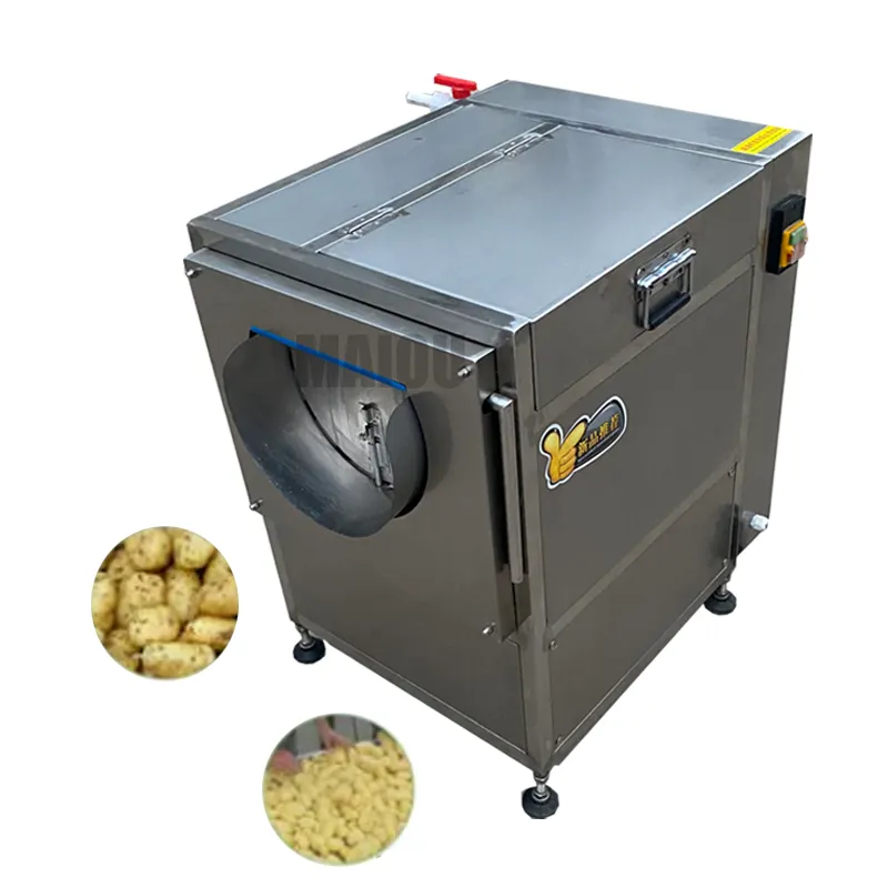 45 type Fish Potato Washing Peeling Machine Radish Washer Cassava Carrot Ginger Peeler Machine