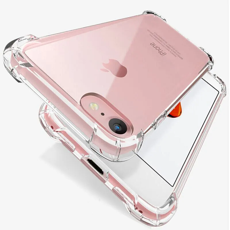 Miękkie TPU Przezroczyste z Bumper Edge Clear Telefon Case Chronić Pokrycie Wstrząsy Szafy dla iPhone 13 11 12 Pro Max 7 8 x XS Uwaga 10 S10