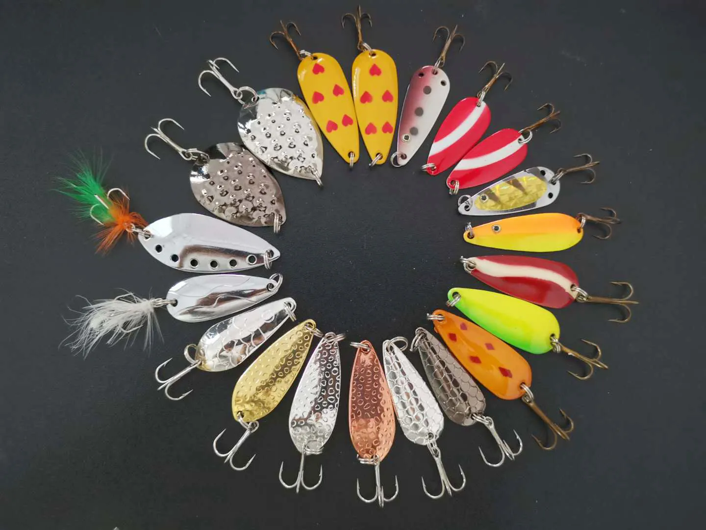 Wholesale Fishing Spoons Lures Kit Crankbait Spoon Bass Trout Walleye 4