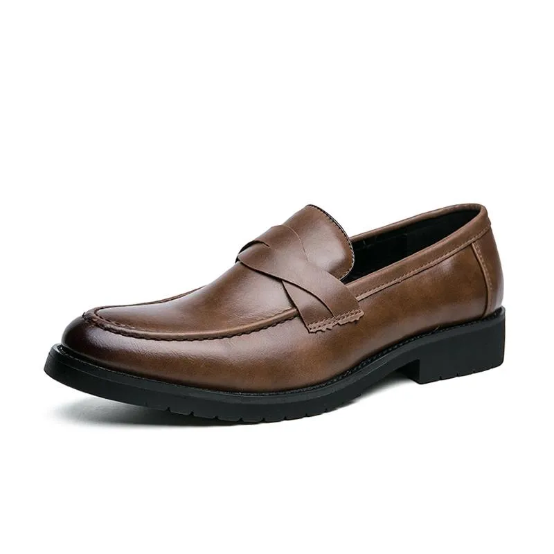 Chaussures habillées classiques hommes mocassins décontractés bureau d'affaires pour hommes qualité cuir souple confortable conduite chaussures pour hommes grande taille