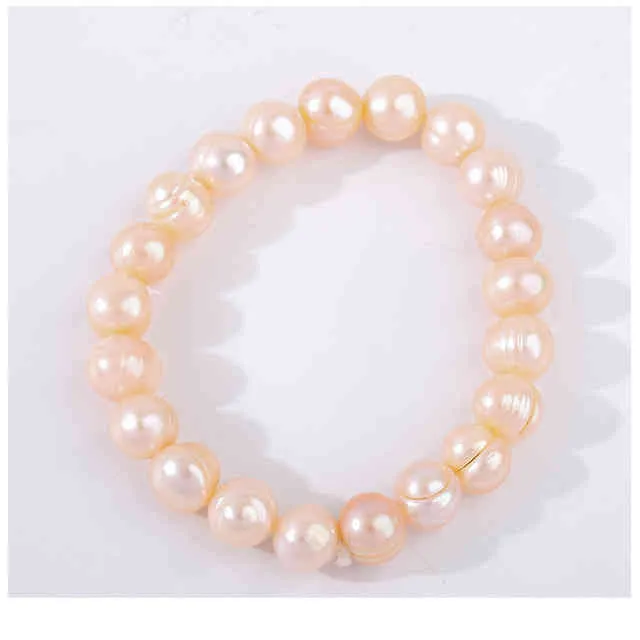 8~9 mm large size real natural frh water frhwater cultured shape stretch elastic wholale pearl bangle bracelets