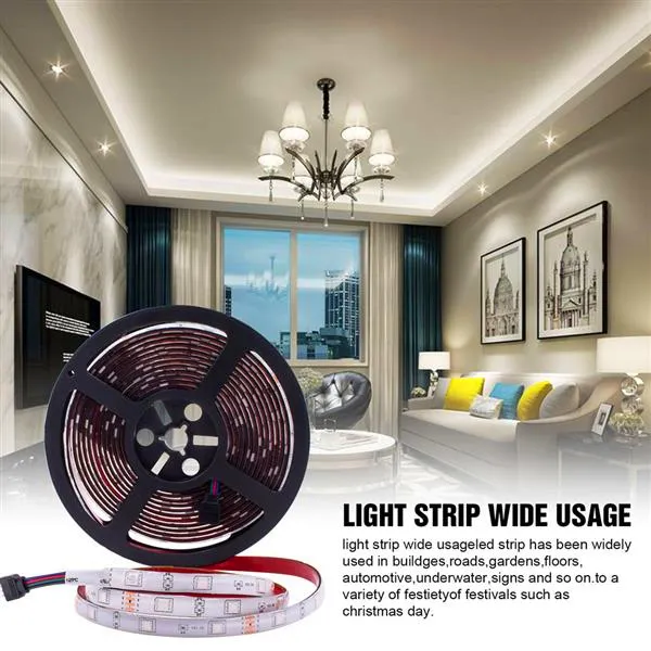 Fast delivery 5M RGB 5050 Waterproof LED Strip light SMD 44 Key Remote Wifi Wireless Light Flexible Lighting